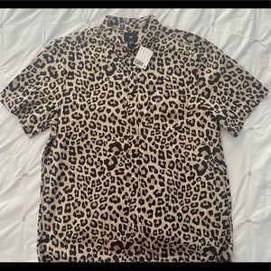 Men’s Leopard print button up shirt
